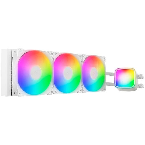 Система жидкостного охлаждения Water Cooling System Geometric Future Eskimo Pro 360 (240W, 360мм, ARGb, белый/Fans: 3x120мм, 80.81CFM, 34.2dBA, 2000RPM/Pump height 54мм, 3200RPM, Rad thickness 27мм/S: 1851, 1700, 1200, 115X, 2011, 2066, AM5, AM4)