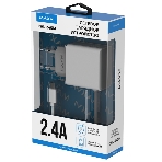 Сетевое зарядное устройство Maxvi CHL-240M 2.4A, with microUSB cable, белый
