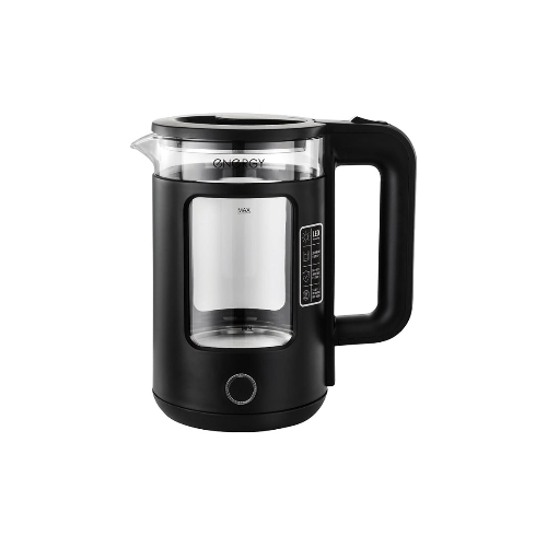 Чайник электрический Energy E-256, 1500 Вт, 1,5л, стекло, черный