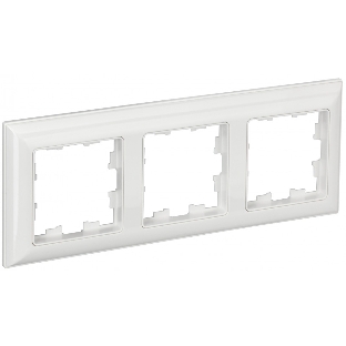 Рамка 3-местная IEK BRITE РУ-3-Бр DECOR 3D-форма белый/белый