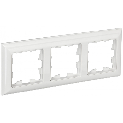 Рамка 3-местная IEK BRITE РУ-3-Бр DECOR 3D-форма белый/белый