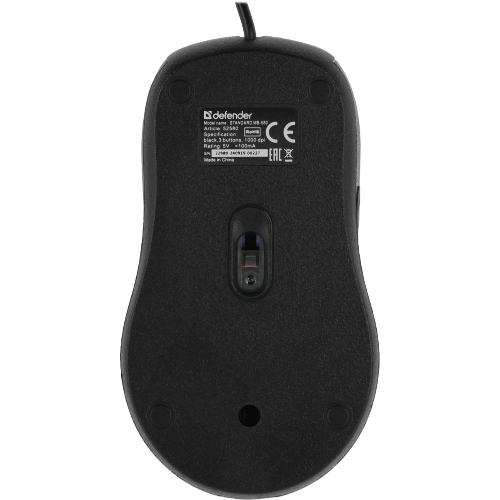 Мышь проводная Defender Standard MB-580 черный, 1000 dpi, USB, кнопки - 3