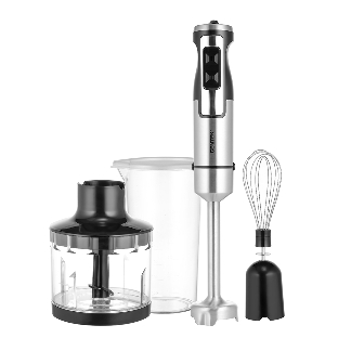 Блендер Centek CT-1338 черный/сталь, 1300 Вт, DC мотор, РЕГУЛЯТОР МОЩНОСТИ сLED, стакан, чоппер, венчик