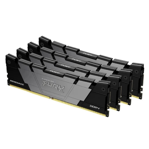 Оперативная память Kingston Fury Renegade, DDR4, 32Gb (4x8GB), 3200MHz, CL16, DIMM, с радиатором, черный