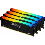 Оперативная память Kingston Fury Beast, DDR4, 32GB (4x8GB), 3200MHz, CL16, DIMM, с радиатором, RGB, черный