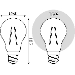 Лампа светодиодная Gauss Filament 102902112 12Вт цок.: E27 груша 185B св. свеч. белый теп. грушевидная (упак.: 10 шт)