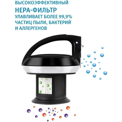 Пылесос Vitek 8142-VT-01 черный/белый, 200/1500 Вт, уборка сухая, пылесборник циклонный фильтр, 1.8 л