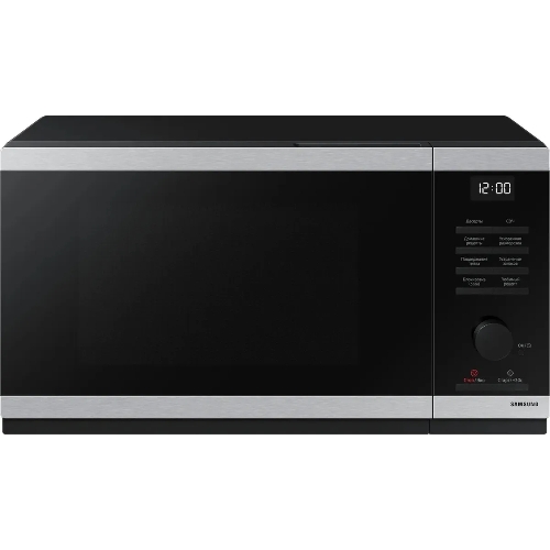 Микроволновая печь Samsung MS23DG4504ATBW нержавеющая сталь/черный, 23 л, 800 Вт, переключатели - сенсор, поворотный механизм