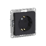 Механизм розетки 1-м СП AtlasDesign с заземл. защ. шторки 16А карбон SchE ATN001045
