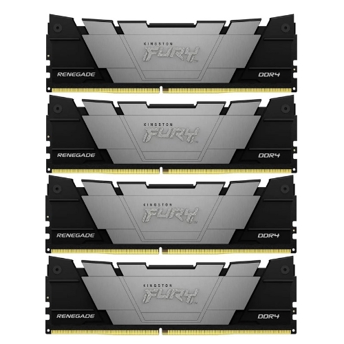 Оперативная память Kingston Fury Renegade, DDR4, 32Gb (4x8GB), 3200MHz, CL16, DIMM, с радиатором, черный