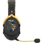 Гарнитура Bloody MR595 Renegade чёрный, беспроводная + проводная, Bluetooth/радиоканал/USB-C, до 135 ч, подсветка, съёмный микрофон