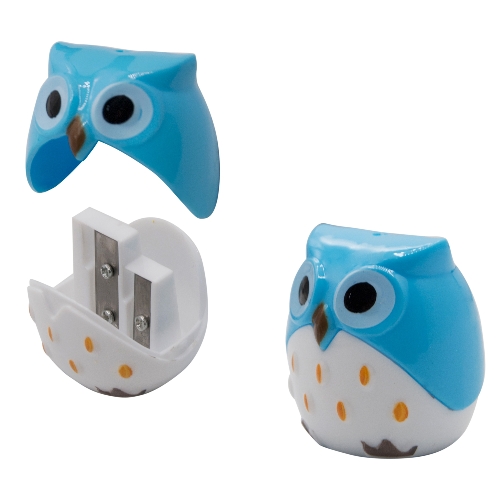 Точилка для карандашей ручная Silwerhof Owl Солнечная коллекция, 2 отверстия, пластик, ассорти, коробка