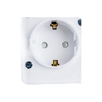 Розетка 1-м ОП AtlasDesign Profi54 16А IP54 250В с заземл. защ. шторки белый SchE ATN540145