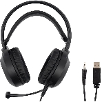 Гарнитура Oklick HS-L300G чёрный, проводная, 3.5 мм, подсветка