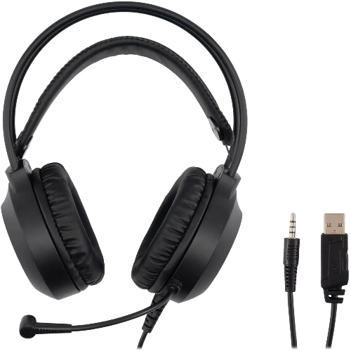 Гарнитура Oklick HS-L300G чёрный, проводная, 3.5 мм, подсветка