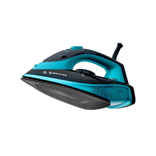 Утюг BRAYER BR4019 голубой/черный, 2400 Вт, 25 г/мин, 140 г/мин, 320 мл