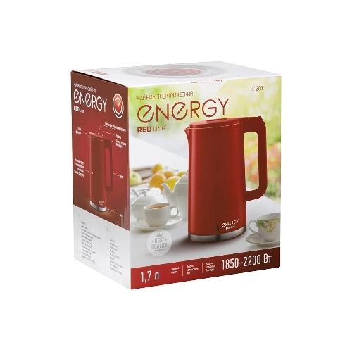 Чайник электрический Energy E-208 1.7 л красный, двойной корпус