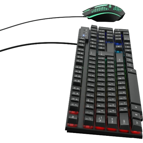 Комплект клавиатура+мышь Oklick 400GMK проводной, USB, 1200 DPI, чёрный