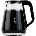 Чайник Centek CT-0019, 1100 Вт, стекло, черный и серебристый