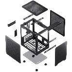 Компьютерный корпус JONSBO Computer Case C6Handle black hang-in version черный, Mini-Tower, материнская плата mATX, без БП, прозрачная боковая панель