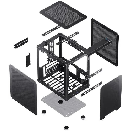 Компьютерный корпус JONSBO Computer Case C6Handle black hang-in version черный, Mini-Tower, материнская плата mATX, без БП, прозрачная боковая панель