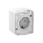 Розетка 1-м ОП AtlasDesign Profi54 16А IP54 250В с заземл. защ. шторки белый SchE ATN540145