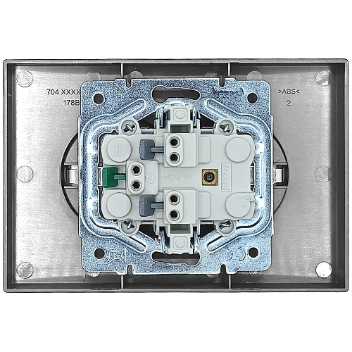 Розетка 2-мест. б/з СП ZIMA IP20 16А ПБТ безвинт. зажим серый матовый LEZARD 704-7400-128BQC