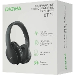 Беспроводные/проводные наушники Digma BT-19 ANC черный, накладные, Bluetooth + проводной, активное шумоподавление, складная конструкция, до 15 ч