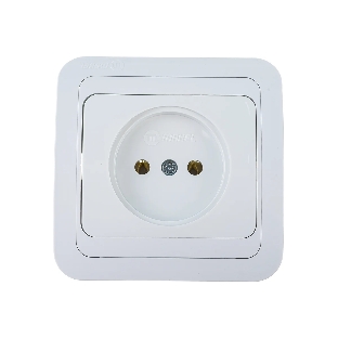 Розетка 1-м Makel СП Mimoza 16А IP20 без заземл. керам. бел./бел.