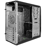 Компьютерный корпус Miditower ExeGate CP-604-UNS450 (ATX, БП UNS450 с вент. 12см, 2*USB, аудио, черный)