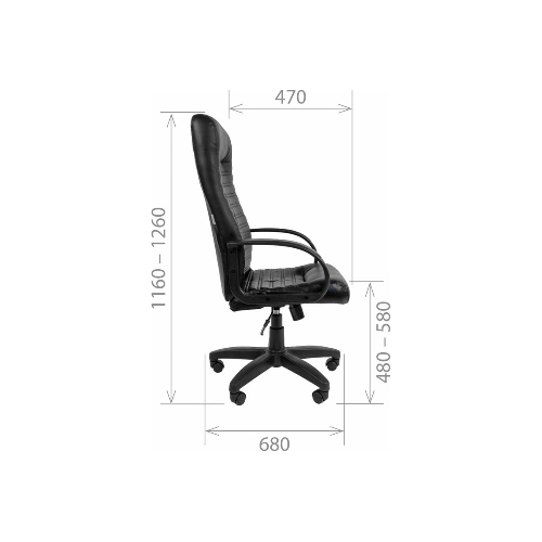 Кресло Chairman 480 LT черный, экокожа, 120 кг