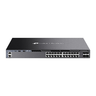 Коммутатор управляемый стекируемый 3 го уровня TP-Link SG6428X Omada с 24 гигабитными портами и 4 портами SFP+
