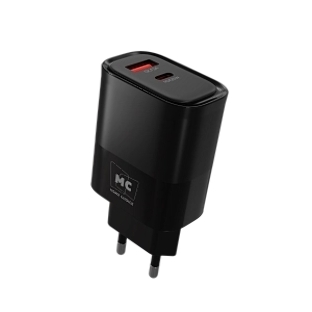 Сетевое зарядное устройство MORE CHOICE (4620202555557) NC81i СЗУ 1USB+1Type-C 3.0A PD 20W+ QC3.0, черный