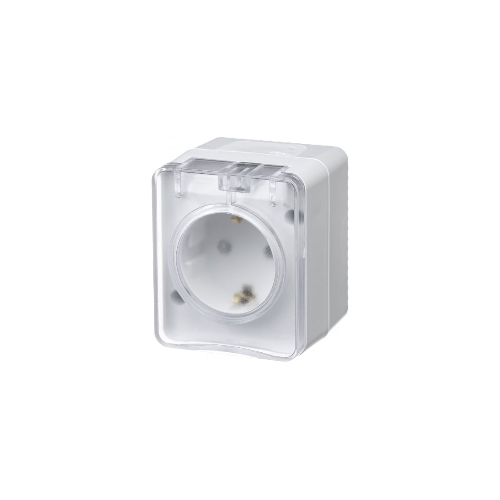 Розетка 1-м ОП AtlasDesign Profi54 16А IP54 250В с заземл. защ. шторки белый SchE ATN540145