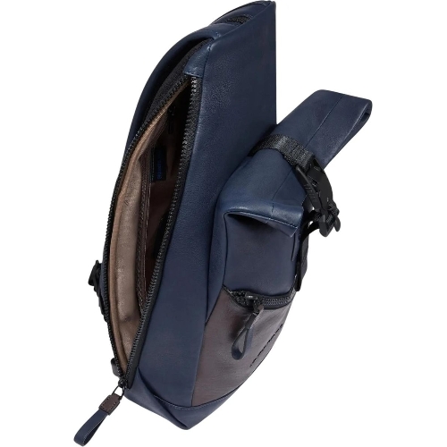 Рюкзак слинг Piquadro Harper CA6784AP/BLUTM синий/коричневый кожа