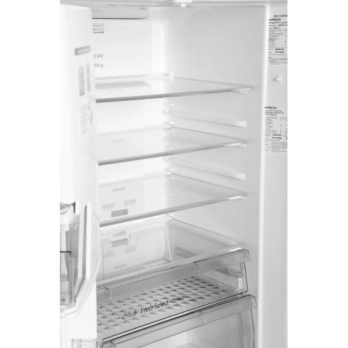 Холодильник Hitachi R-W660PUC7X GS серебристый стекло двухкамерный 396/144л морозилка сверху, No Frost, Side by Side