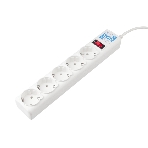 Фильтр-удлинитель, PC 0,5 м 5 р, бел. 10А, SPG-B-0,5M-WHITE