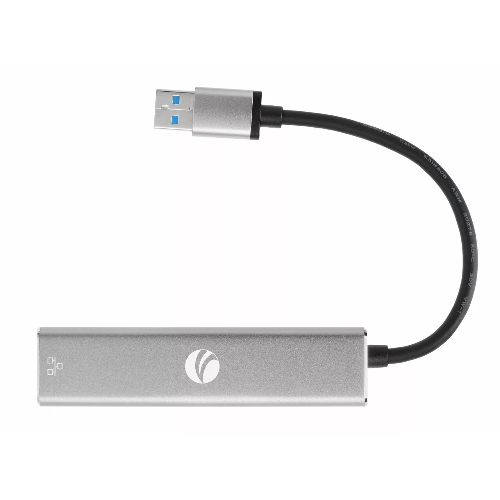 Переходник VCOM USB 3.0 -->RJ-45 1000Mbps+3 USB3.0, Aluminum Shell, 0.2м DH312A