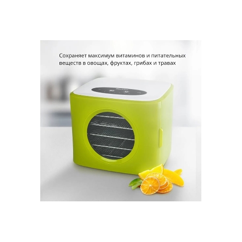 Сушилка для овощей и фруктов Blackton Bt FD1113 зеленый-белый, Мощность 400 Вт, Регулировка температуры 35-80 °С, Таймер 1-72 часа