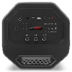 Мобильные колонки SVEN PS-655 2.0 черные (2x25W, mini Jack, USB Type-C, USB flash, Bluetooth, FM, micro SD, ПДУ, LED экран, 4400 мA, RGB подсветка)