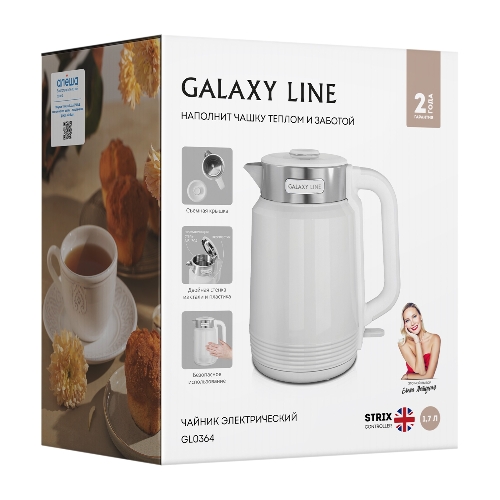 Чайник электрический Galaxy GL0364 белый