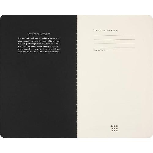 Блокнот Moleskine CAHIER NASA-INSPIRED SKCAHLP7063S2 Large 130х210 мм 120 стр. нелинованный мягкая обложка серебристый/черный Moon (2 шт)