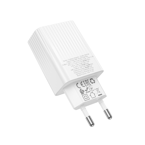 Сетевое зарядное устройство BOROFONE (6941991122880) BAS76A 1USB+1Type-C 3.0A QC3.0 PD 30W White