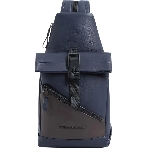 Рюкзак слинг Piquadro Harper CA6784AP/BLUTM синий/коричневый кожа