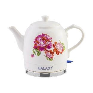 Чайник электрический Galaxy Line GL 0503 белый, керамический корпус, 1400 Вт, 1,4 л, индикатор работы, указатель максимального уровня воды