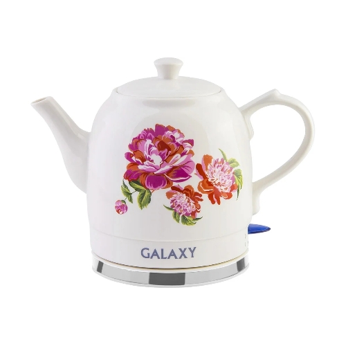 Чайник электрический Galaxy Line GL 0503 белый, керамический корпус, 1400 Вт, 1,4 л, индикатор работы, указатель максимального уровня воды
