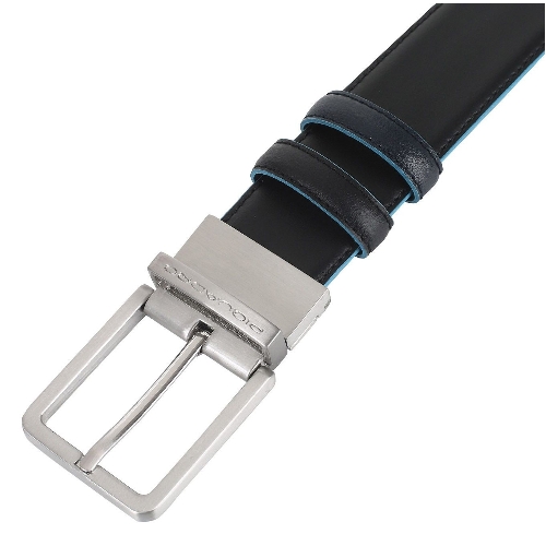 Ремень мужской Piquadro Blue Square CU2619B2/NBLU2, черный/темно-синий, натур.кожа
