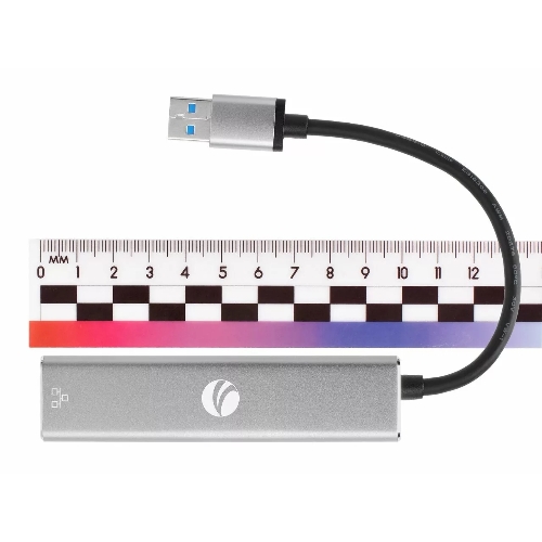 Переходник VCOM USB 3.0 -->RJ-45 1000Mbps+3 USB3.0, Aluminum Shell, 0.2м DH312A