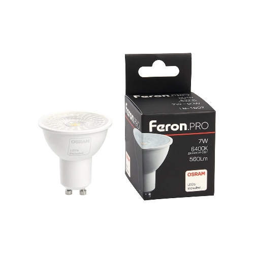Лампа светодиодная Feron PRO LB-1607 7Вт 230В GU10 дневной с линзой 38 гр.