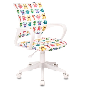 Кресло Бюрократ BuroKIDS 1 W белый, ткань, 120 кг